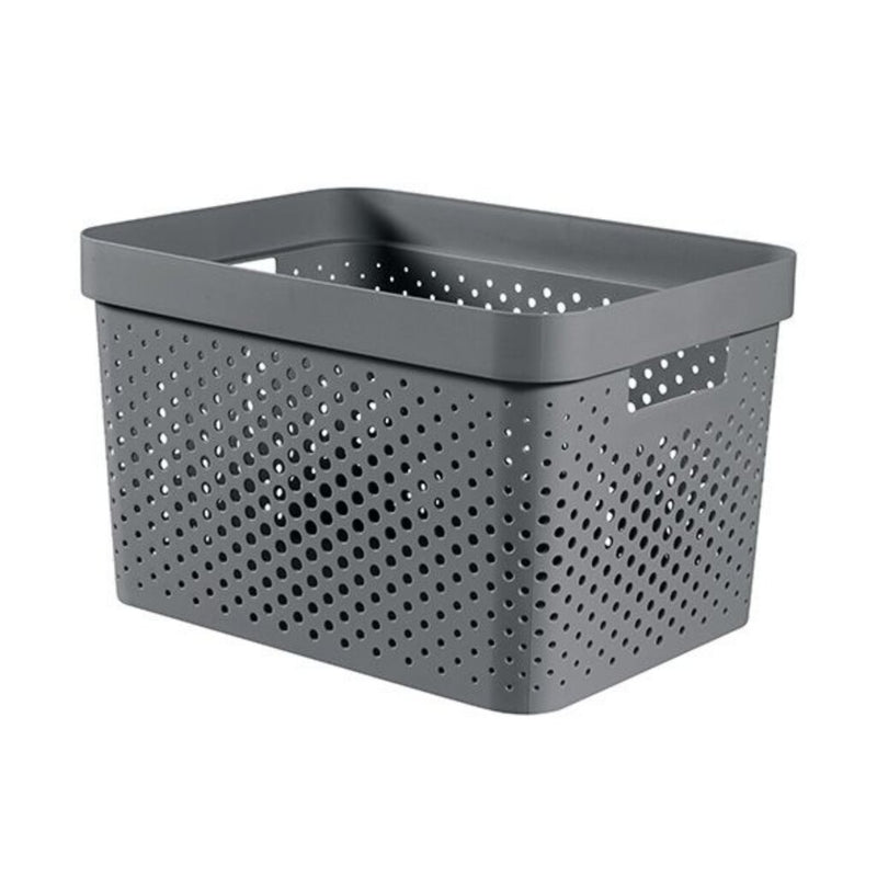 Curver infinity dots opbergbox 17l antraciet