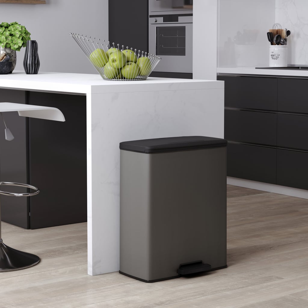 Curver pedaalemmer deco duo 26+26 l koelgrijs