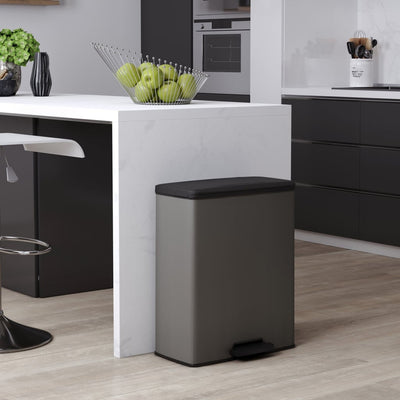 Curver pedaalemmer deco duo 26+26 l koelgrijs