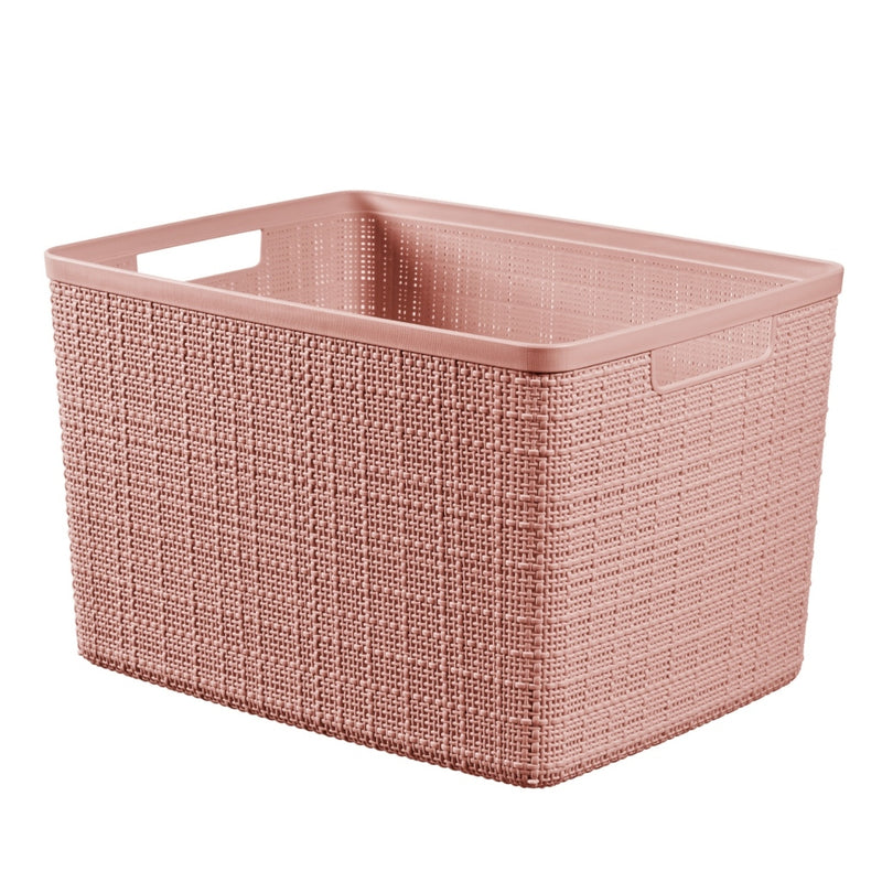 Curver opbergmand jute-look 20l roze