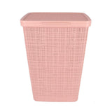 Curver wasmand met deksel jute-look 58l roze - afbeelding 2