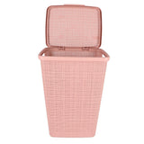 Curver wasmand met deksel jute-look 58l roze - afbeelding 5