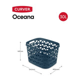 Curver oceana wasmand - 30l - 42,6x34,6x27,1cm - nachtblauw - afbeelding 2