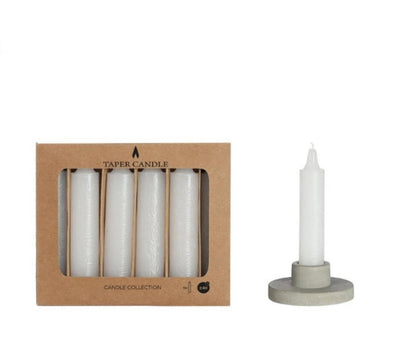 Ideas 4 seasons taper kaars wit set a 6 ø2.15cmx11cm ( exclusief kandelaar )