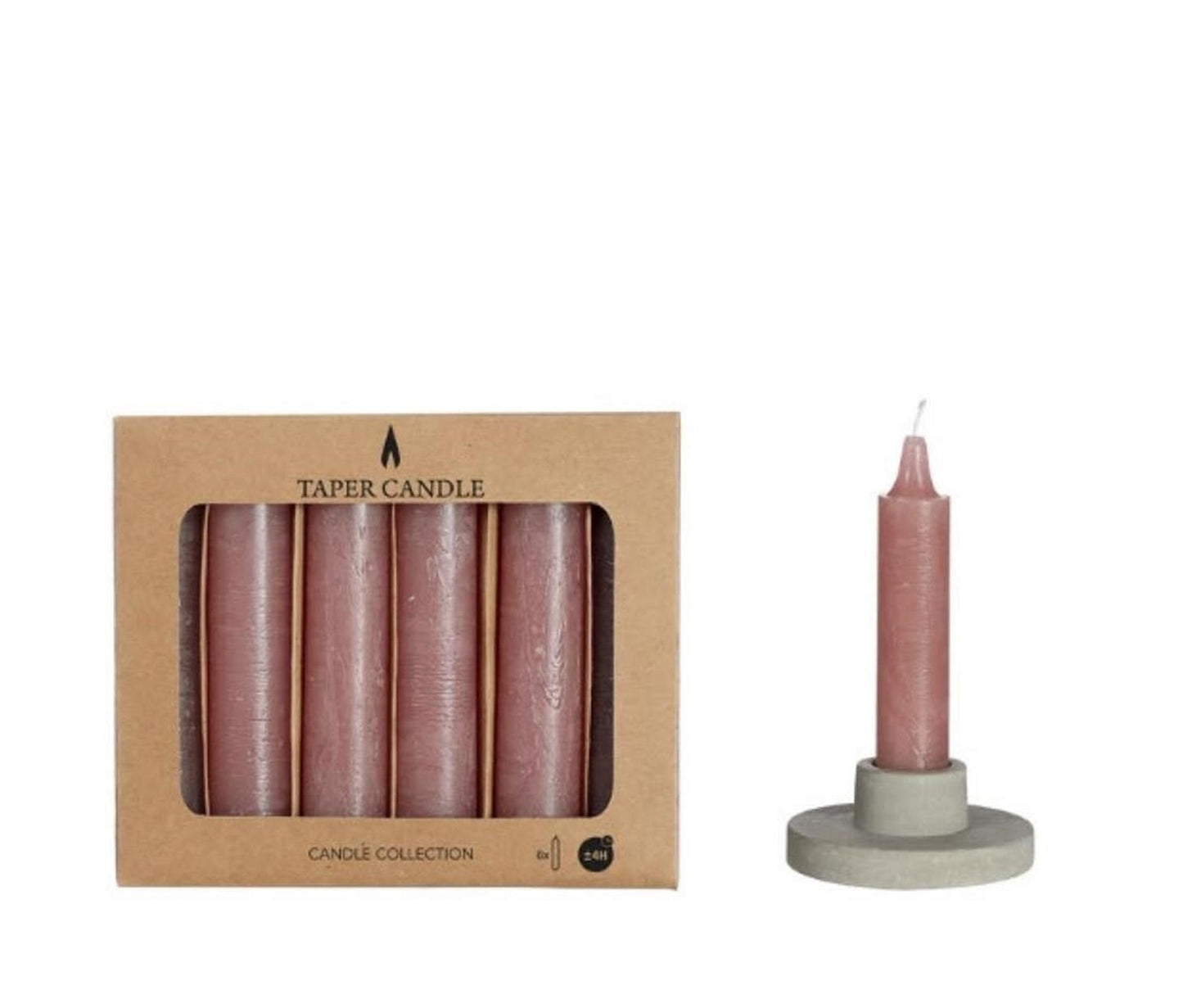 Ideas 4 seasons taper kaars mauve set a 6 ø2.15x11cm