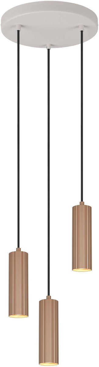 Trio soka - hanglamp - mokka - excl. 3x gu10 5 w - plafondbevestiging - in hoogte verstelbaar