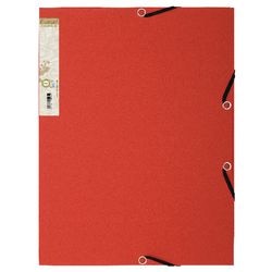 Map exacompta 56985e recycleerd karton 380g m2 a4 24x33cm rood oranje rugetiket