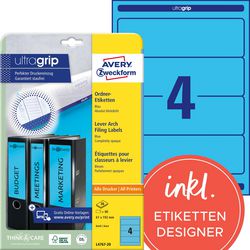 Ordneretiketten avery zweckform l4767-20 mat blauw