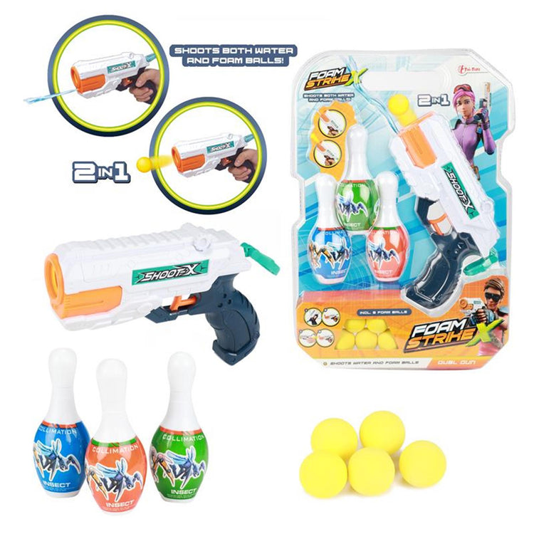 Toi-toys toi toys foam strikex set waterpistool + 5 ballen en 3 kegels