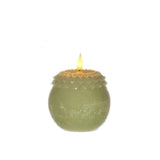 Ideas 4 seasons led kaars wax bloem parel groen ø9xh12cm - afbeelding 1