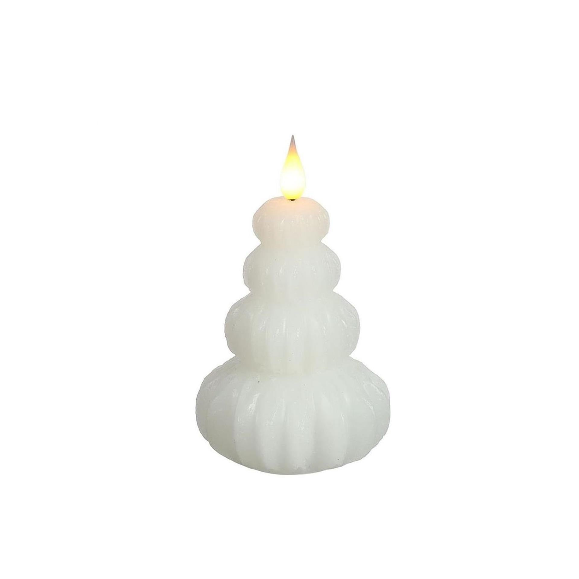 Ideas 4 seasons led kaars wax boom wit ø6,9xh12cm