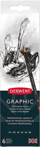 Derwent graphic potloden tin- set van 6 potloden met puntenslijper