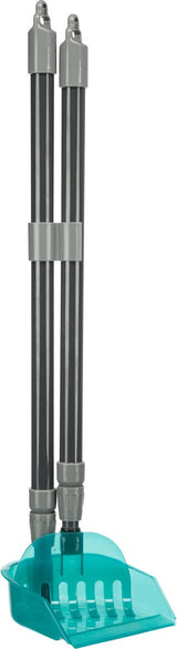 Trixie vuilblik met hark grijs blauw (60-107 cm) - afbeelding 1