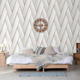 Dutch wallcoverings behang geometric wit en goudkleurig - afbeelding 1