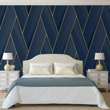 DUTCH WALLCOVERINGS DUTCH WALLCOVERINGS Behang Geometric blauw en goudkleurig - afbeelding 3