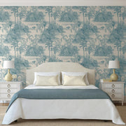 Dutch wallcoverings behang tropical beige en lichtblauw - afbeelding 1