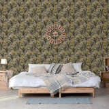 Dutch wallcoverings behang palm trees goudkleurig en zwart - afbeelding 1
