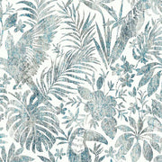 DUTCH WALLCOVERINGS DUTCH WALLCOVERINGS Behang bladeren en toekan blauw - afbeelding 1
