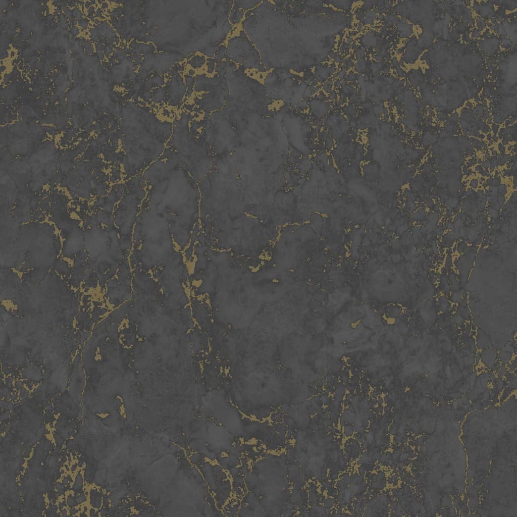 Dutch wallcoverings behang marble zwart en goud