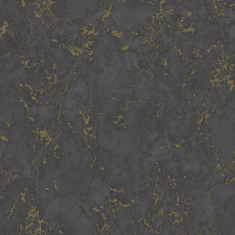 Dutch wallcoverings behang marble zwart en goud