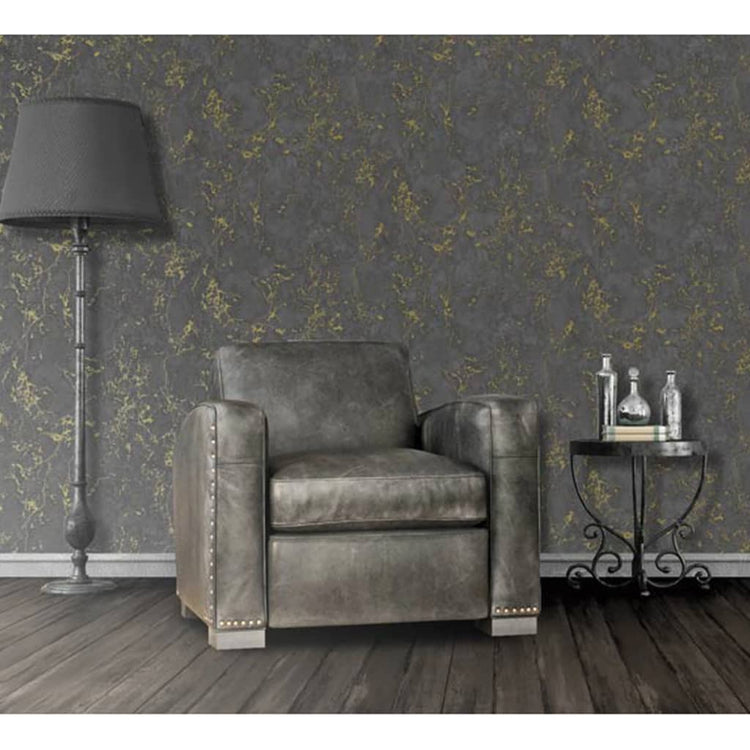 Dutch wallcoverings behang marble zwart en goud