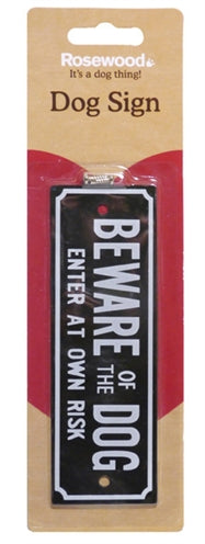 Rosewood Beware of the dog waakbordje