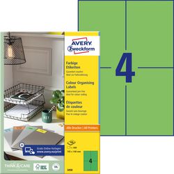 Multifunctionele etiketten avery universal groen 100 stuks