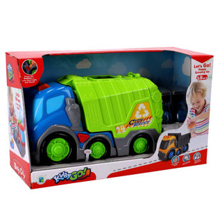 Kiddygo kiddy go vuilniswagen met licht en geluid 31 cm