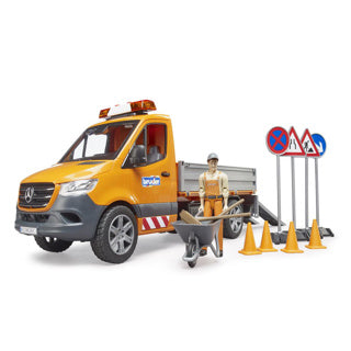Bruder mercedes-benz wegenbouw + figuur