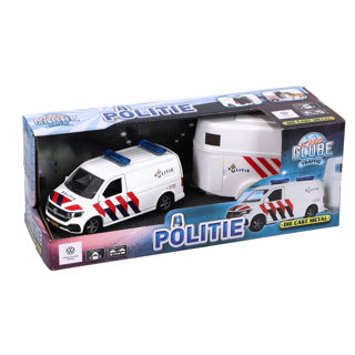 Kids globe vw transporter politie met paardentrailer