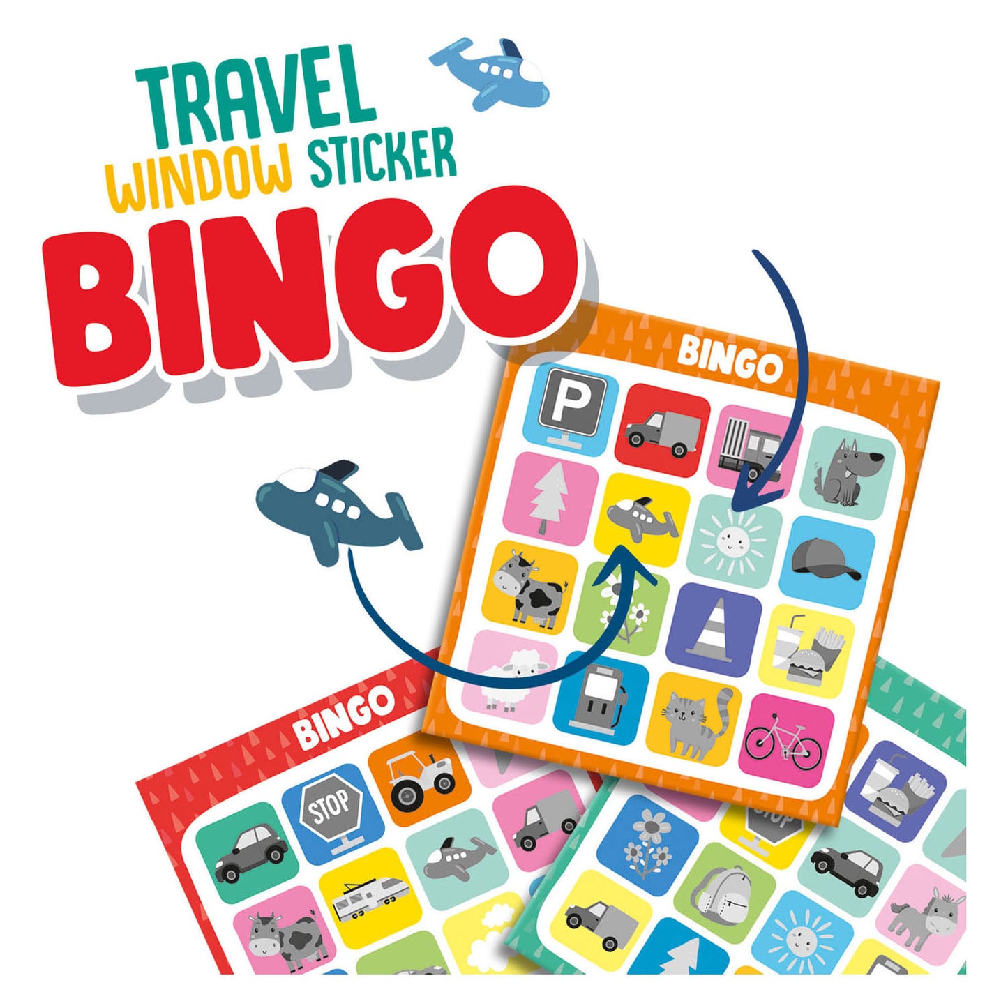 Ses reisspel raamsticker bingo