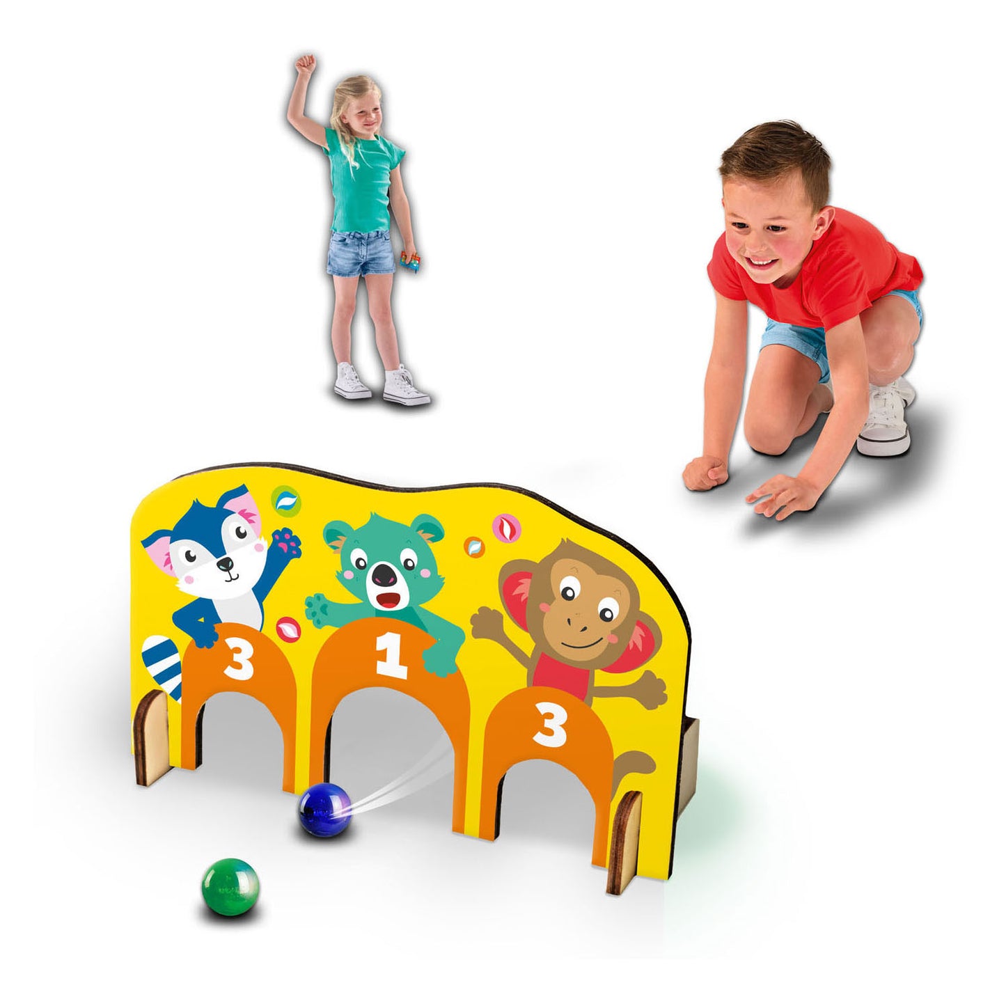 Ses knikkerspel - houten poortjes