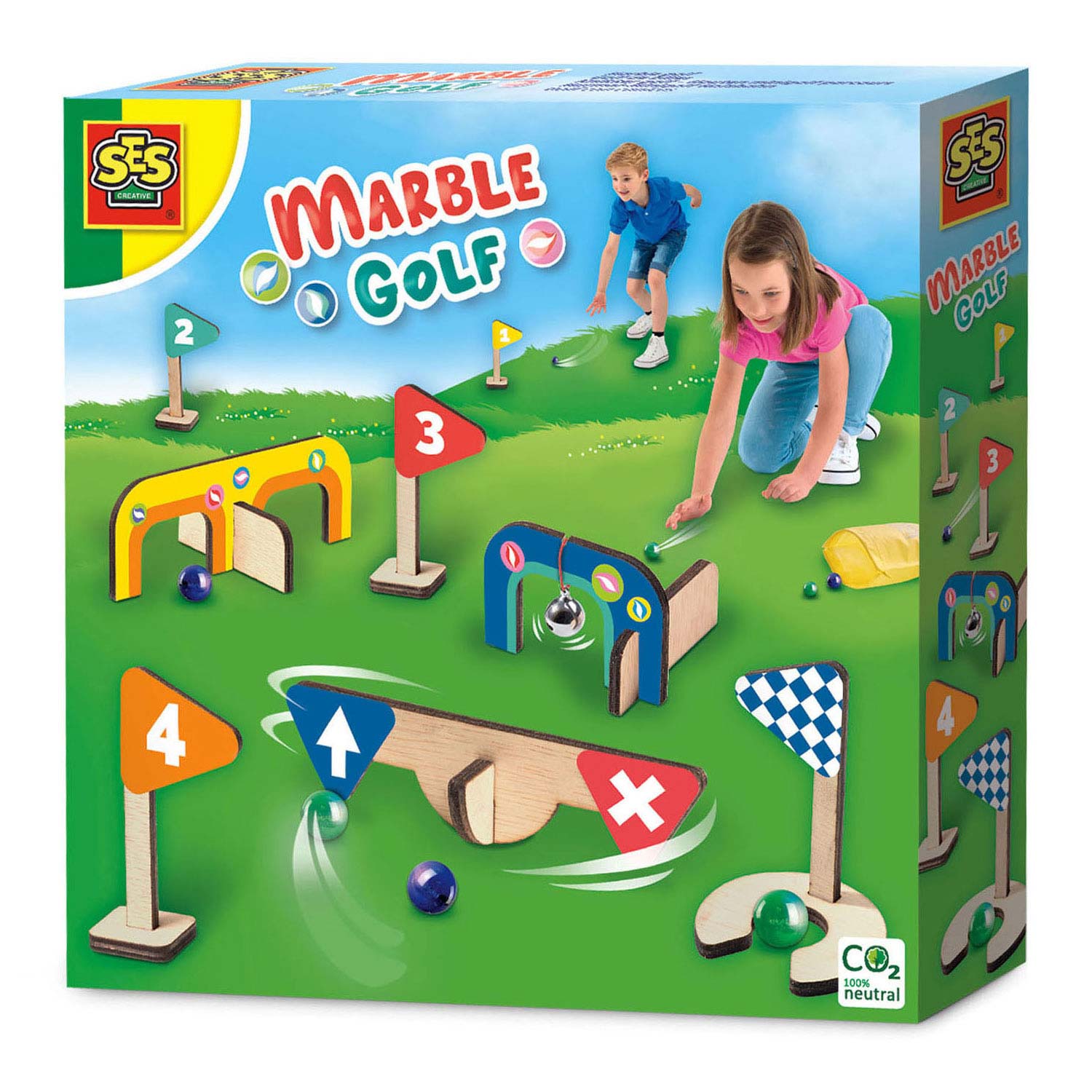 Ses knikker golf - houten minigolf parcours