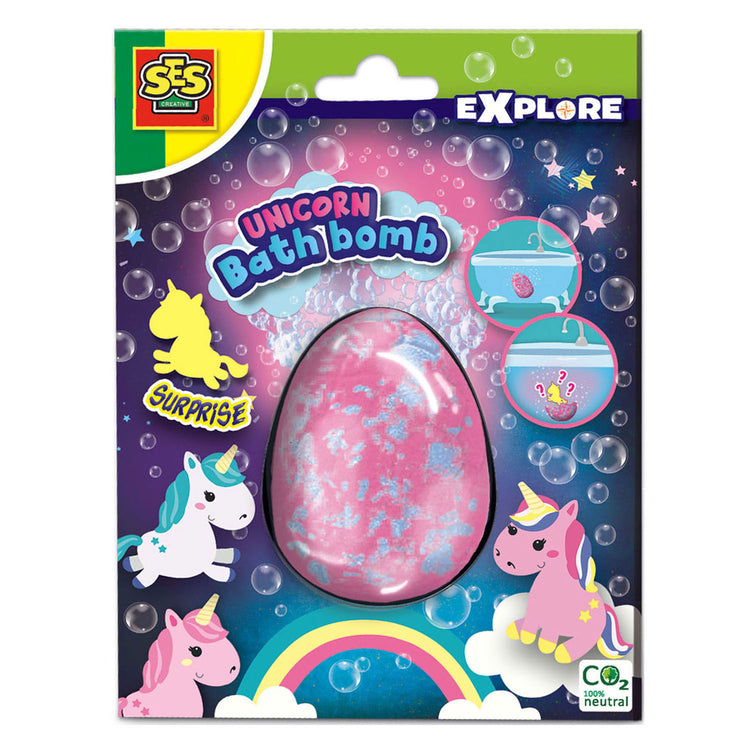 Ses creative - explore - unicorn bad bruisbal surprise – met eenhoorn speeltje - mooie grote bruisbal - cosmetisch getest - bad unicorn speelgoed