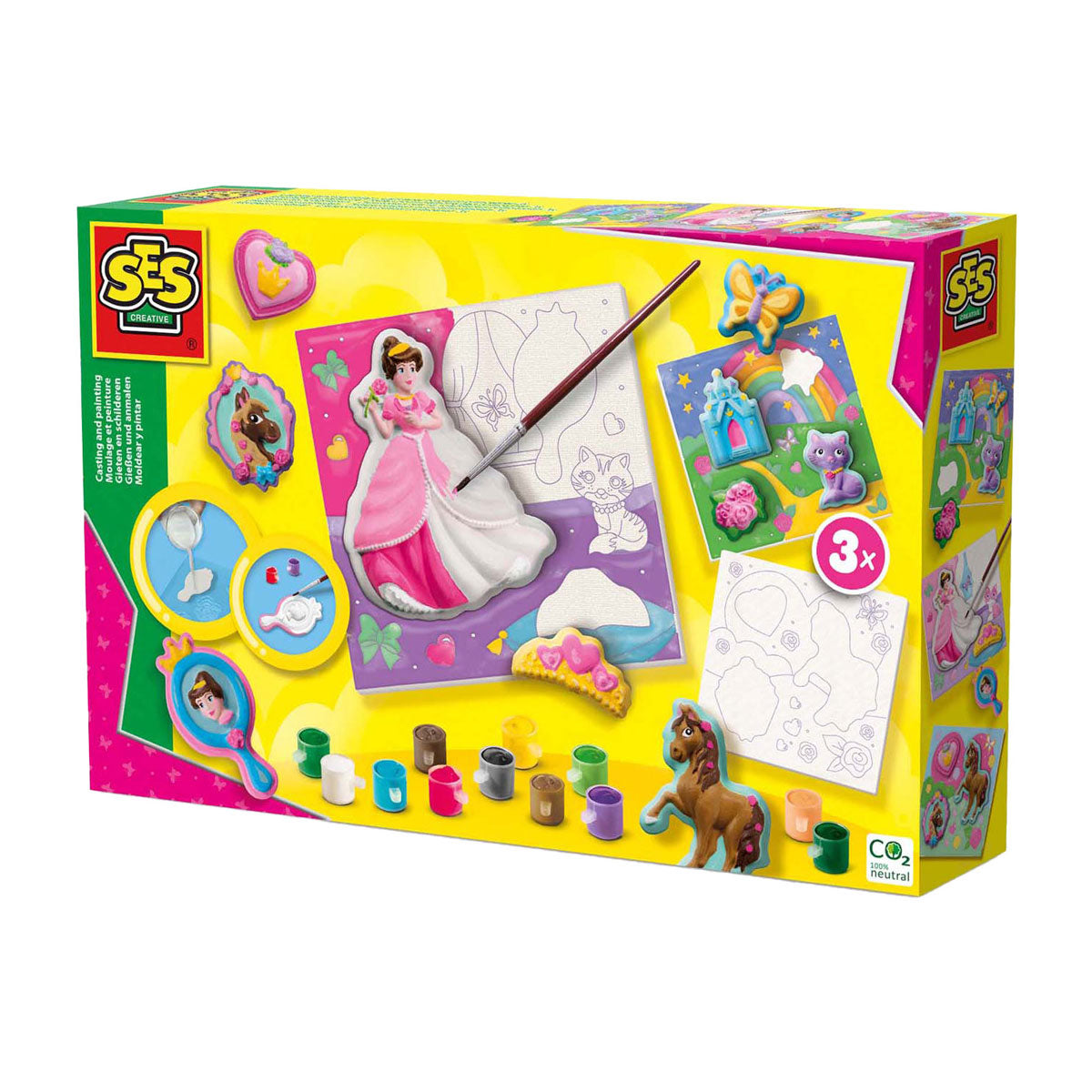 Ses creative - hobby pink - gieten en schilderen - prinsessen - met canvassen om te schilderen - knutselen meisjes - sneldrogend - vanaf 5 jaar