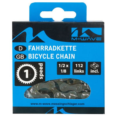 M-Wave Ketting single speed, 1 2x1 8 112L grijs bruin (hangverpakking)