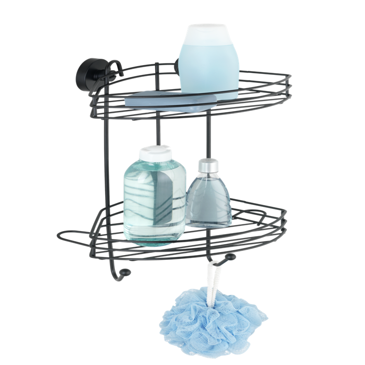 Wenko 1069607 - vacuum-loc hoekrek 2-laags zw. | 1 stuks