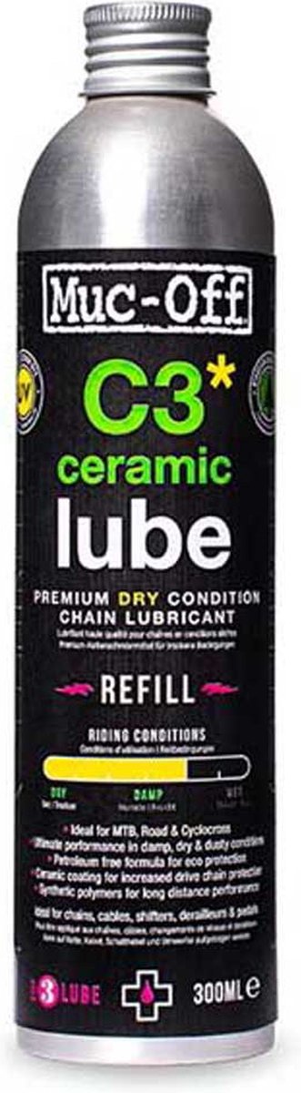 Muc-off fietsonderhoud c3 dry ceramic lube 300ml navulverpakking