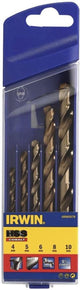 Irwin hss cobalt borenset 5-delig 4 5 6 8 10 mm 10502570