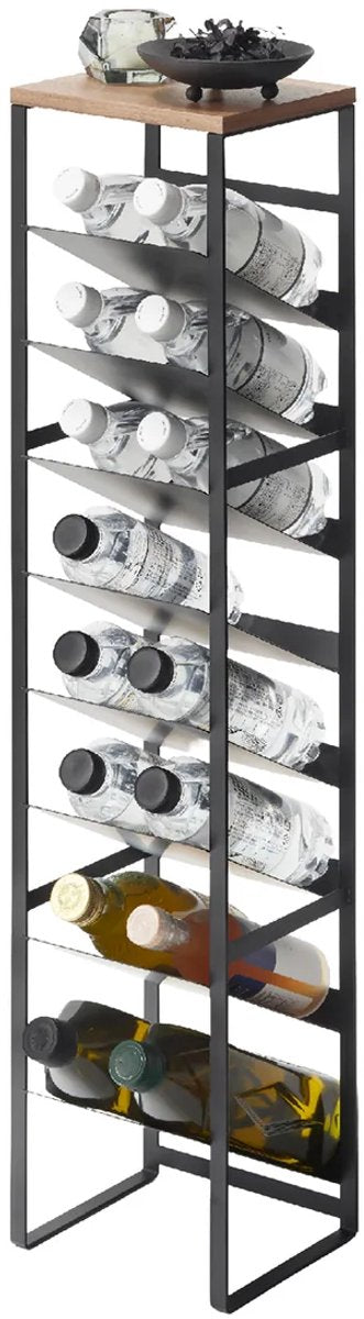 Yamazaki wijnrek flessenrek - 16 flessen - tower - zwart