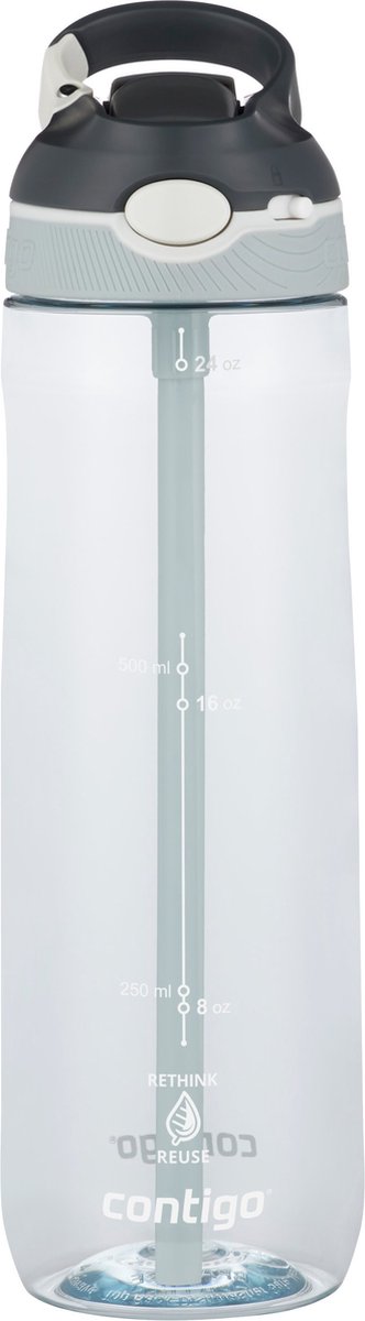 Contigo ashland autospout waterfles met rietje | grote bpa-vrije drinkfles van 720ml | sportfles | lekvrije drinkfles | ideaal voor school, de sportschool, fiets, hardlopen, wandelen | macaroon
