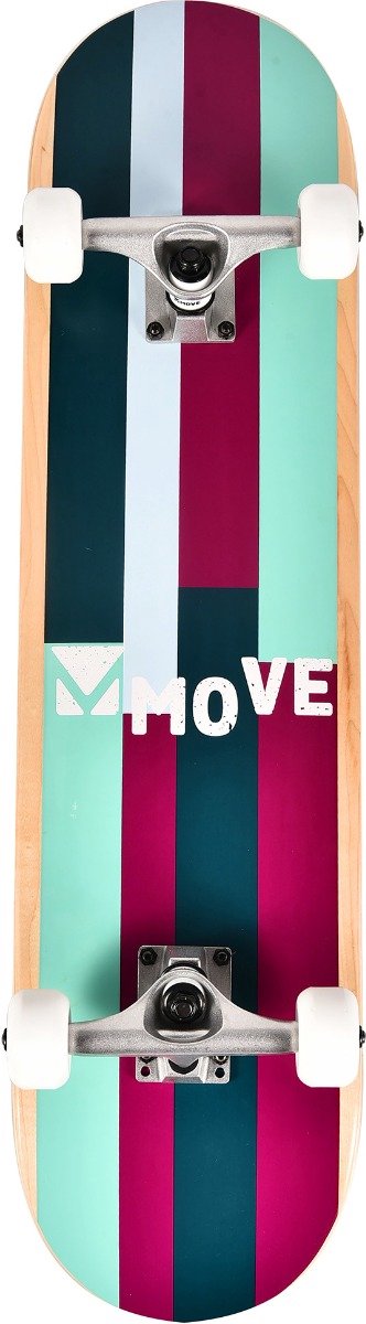 Stripes skateboard 79 x 19,7 cm paars grijs groen
