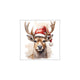 Ambiente servetten 33cm deer with santa hat white