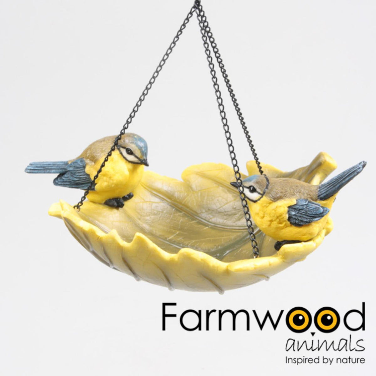 Farmwood animals vogelbad koolmees hangend 19.5x17.5x20cm