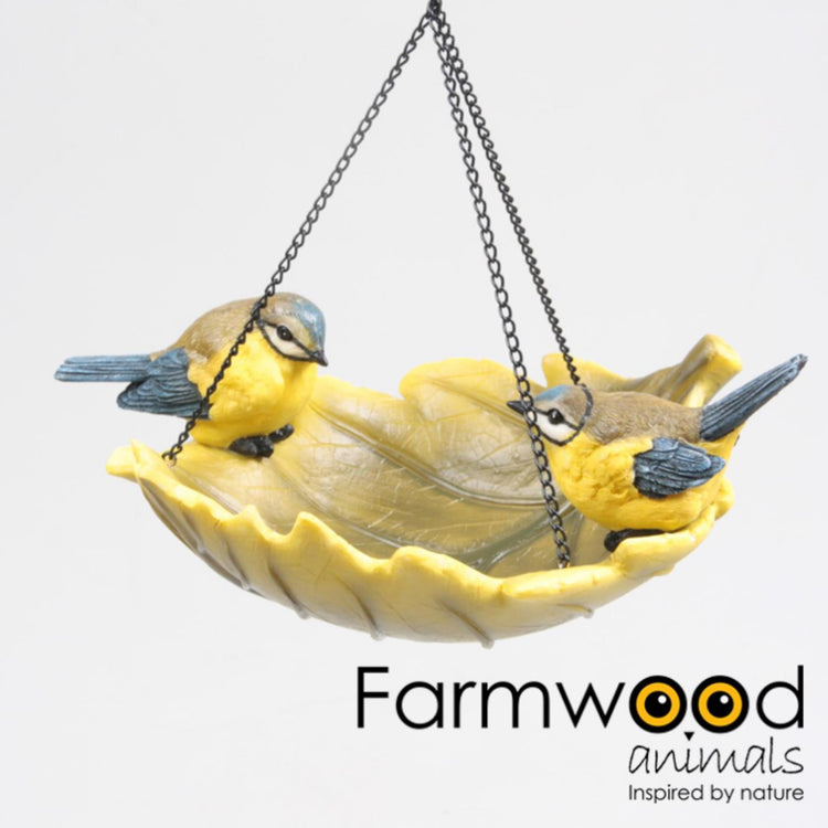 Farmwood animals vogelbad koolmees hangend 19.5x17.5x20cm