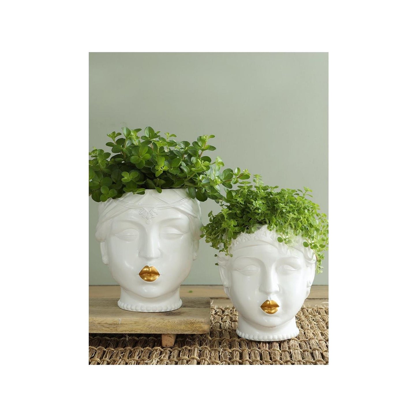 Ideas 4 seasons bloempot prinses met gouden lippen ø12xh15,5cm