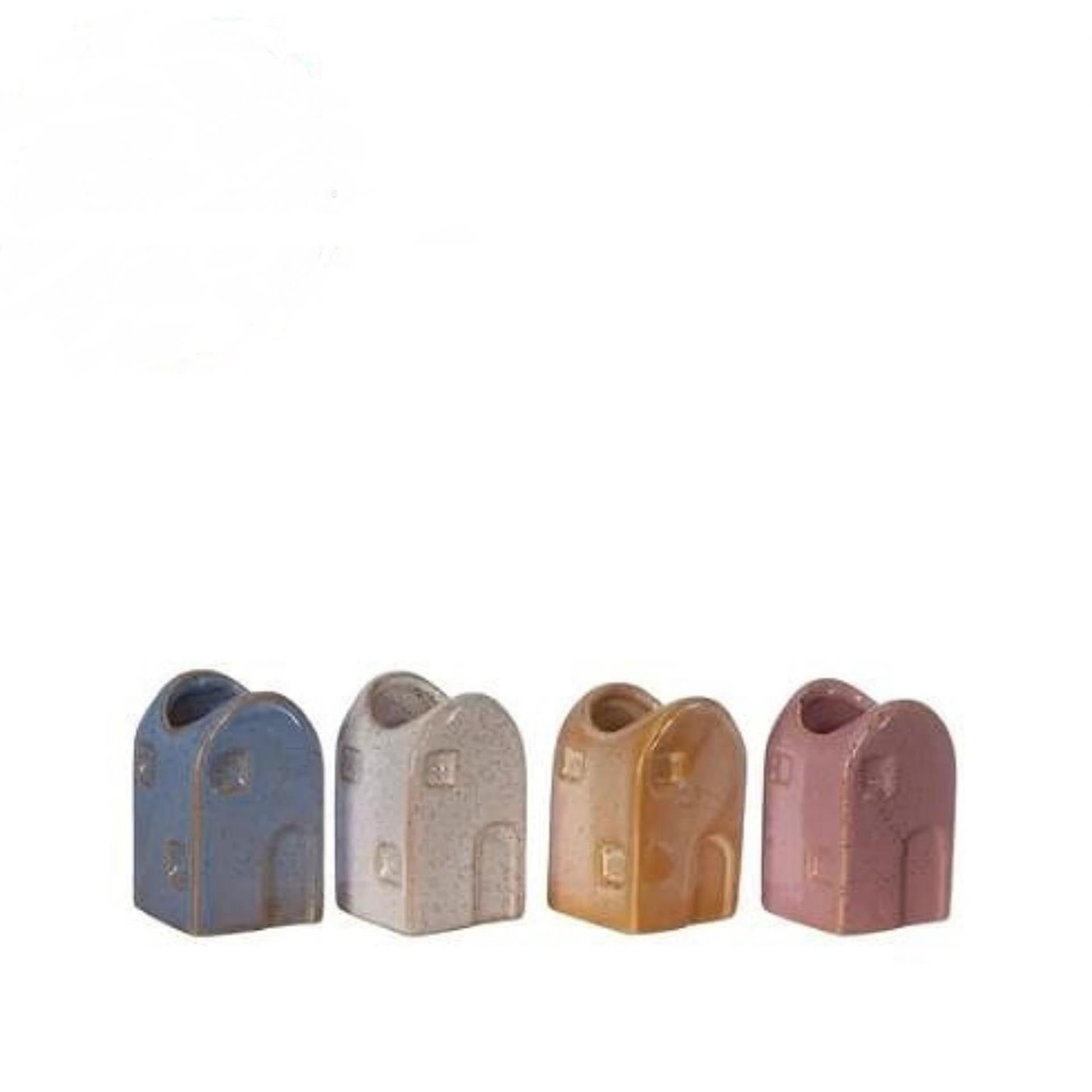 Ideas 4 seasons bloemenvaas huisje valarta s 4x4x6,5cm 4 assorti