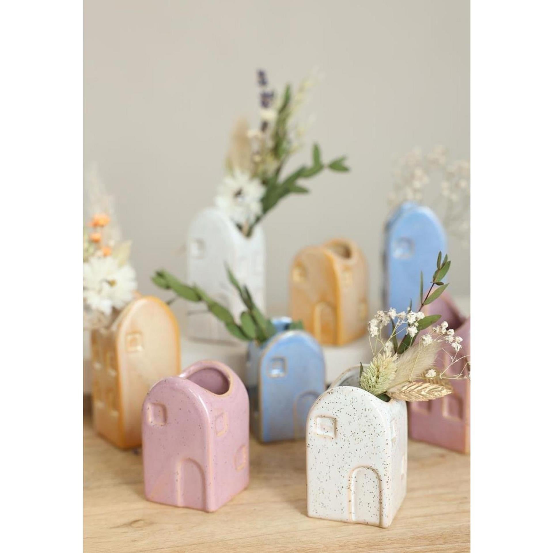 Ideas 4 seasons bloemenvaas huisje valarta m 4x4x9cm
