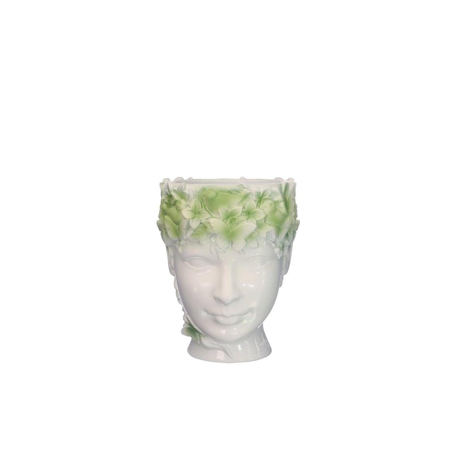 Ideas 4 seasons bloempot lady nature gezicht 14x12xh14,5cm groen