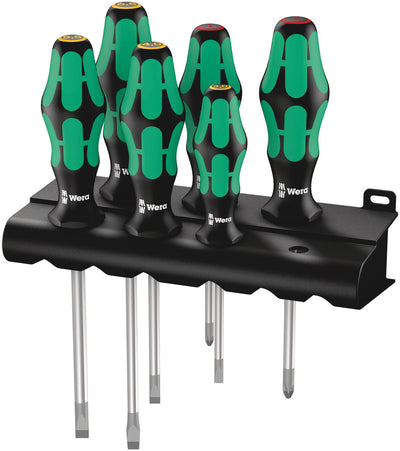Wera 334 6 schroevendraaierset kraftform plus (zwart groen, 6-delig)